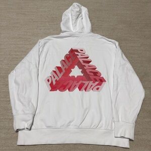 Palace Skateboards P-3D Ultimo Hoodie White Red Men's Size XL FW17
